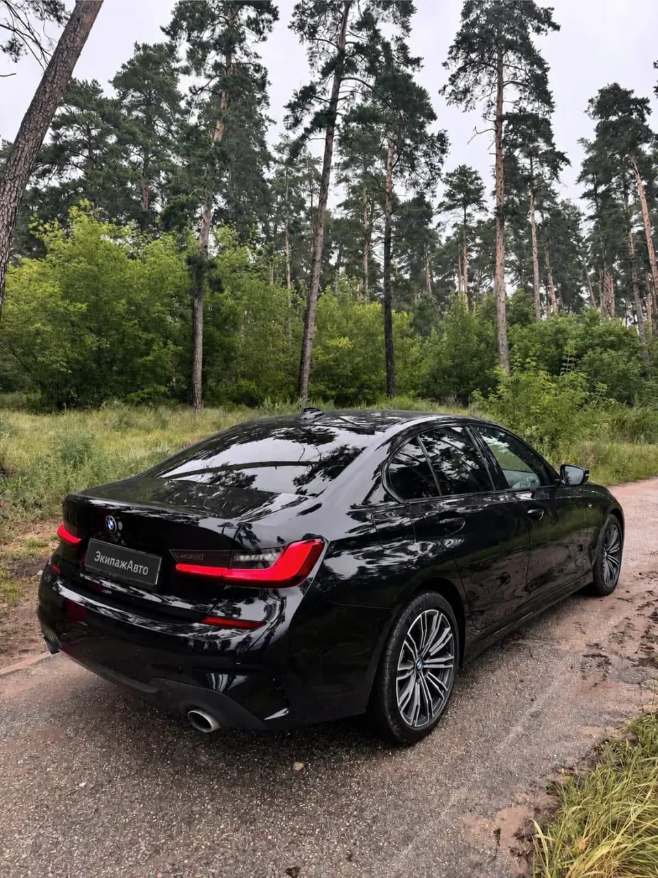 BMW 3 Series 2021 года, вид сзади в три четверти